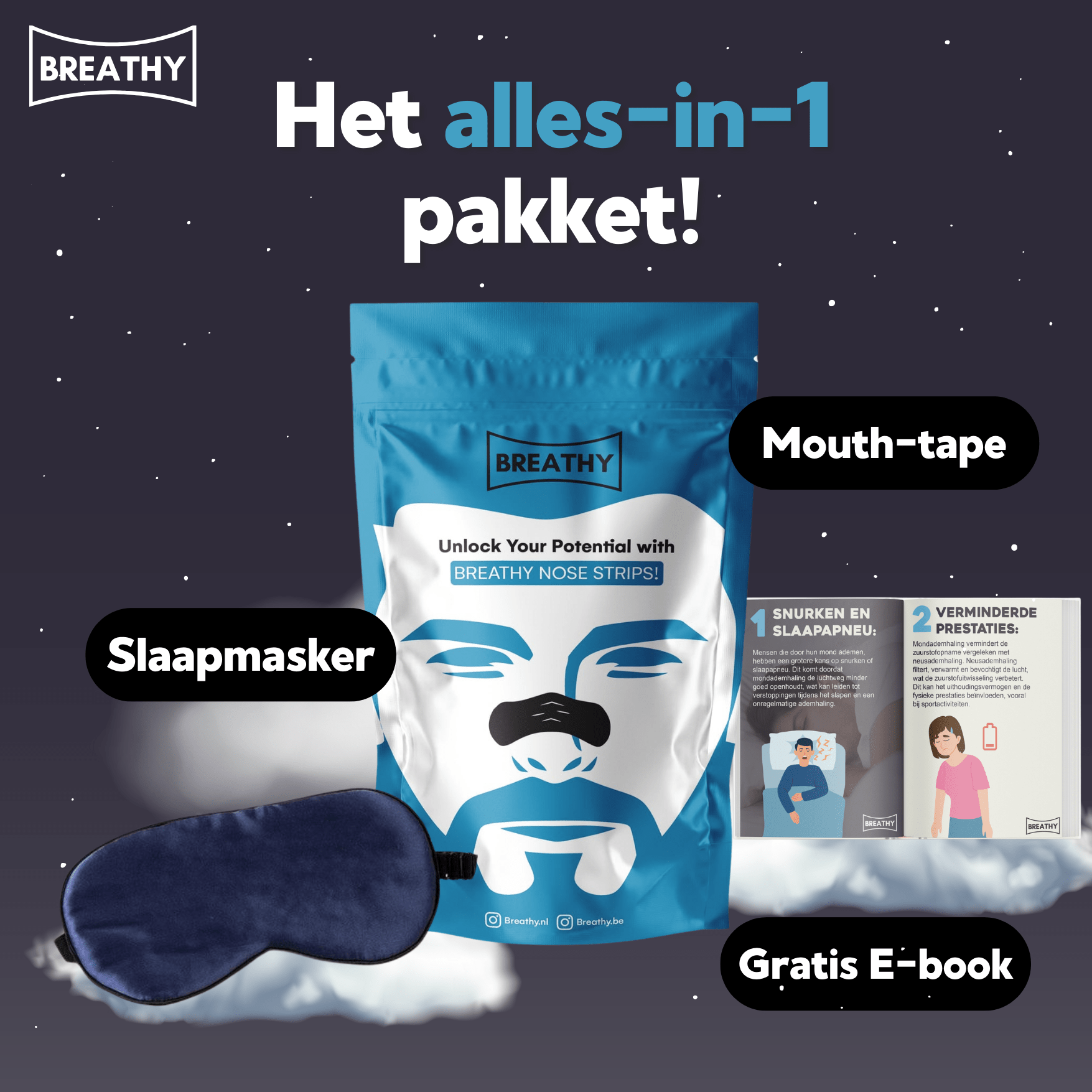 Breathy Neusstrips Pakket - 90 strips - Breathy